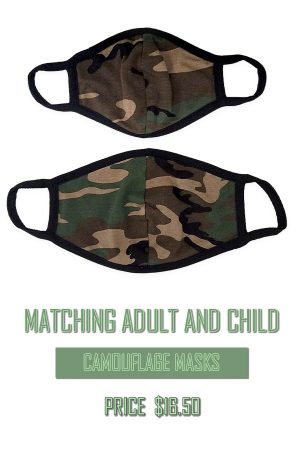 Matching Adult and Child Camouflage Masks