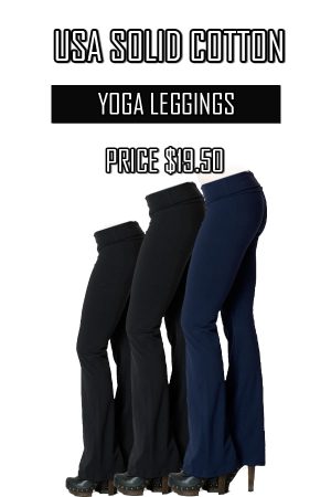 USA Solid Cotton Yoga Leggings