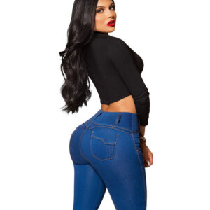 Jeans Colombianos High Waist Jeans For Women Butt Push Up Ankle-length Pants Pockets Skinny Jeans Tummy Control Colombian