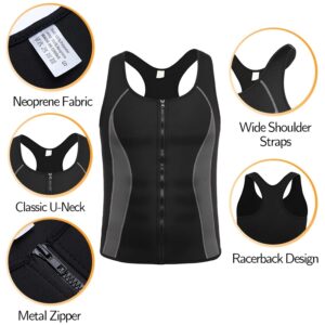 Men Body Shaper Workout Tank Tops Shapewear Compression Shirts Weight Loss Slimming Vest Waist Trainer Cropped Muscle Undershirt