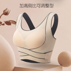 Front Buckle Beautiful Back Seamless Large Size Underwear Women’s Thin Bra No Steel Ring Gathered Sports Adjustable Vest Bra