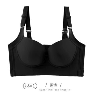 Women’s Deep Cup Bra Backless Thicken Built-in Back Full Coverage Push Up Bra Plus Size Underwear