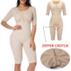 Black Shapewear Skims Witht Middle Sleeves Bodysuit Fajas Colombianas Post Surgery Bbl Post Op Surgery Supplies Tummy Control (Pack Of 3) - Image 3