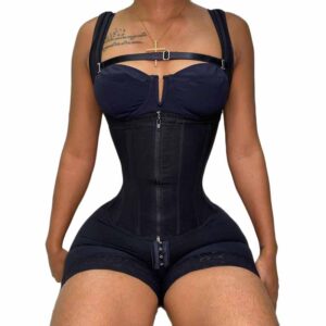 Women Fajas Colombianas Compression Garment With Wide Adjustable Shoulder Strap Full Body Shapewear bbl Post op Surgery Supplies