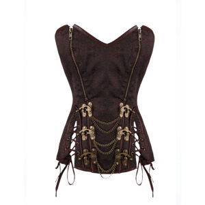 ChaoRong Brand Corsets Vintage Zipper And Lock Decorated Corset Bustiers