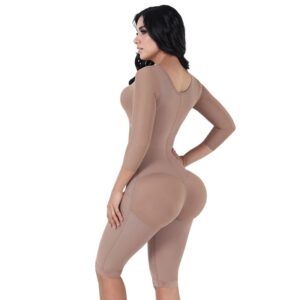 Slimming Underwear Faja Postparto Skims Shapewear Belly Long Plain Corset Breast Tightener Bodyshaper With Bra And Sleeves