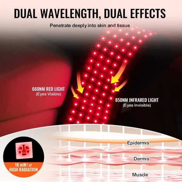 Red Light Therapy Belt for Waist 660&850nm Red Light Therapy Pad 105 LEDs - Image 4
