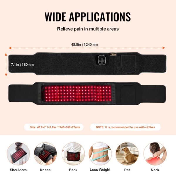 Red Light Therapy Belt for Waist 660&850nm Red Light Therapy Pad 105 LEDs - Image 5