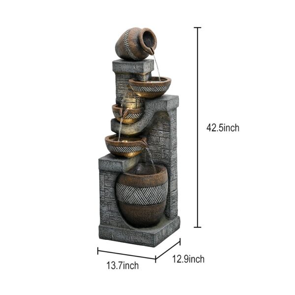 42.5inches Garden Water Fountain for Home Garden Decor - Image 2
