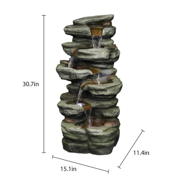 30.7inches Outdoor Water Fountain with Led Lights - Image 2