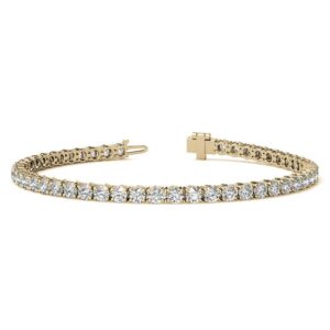 6ctw Created Moissanite Tennis Bracelet - 3mm Stones - 14K Gold Overlay in White, Yellow or Rose Gold