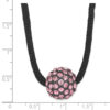 1928 Jewelry Black-Plated Pink Glass Fireball Necklace with Satin Cord - Image 2