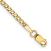 10k Gold 2.5mm Semi-Solid Curb Link Chain - Classic Unisex Jewelry